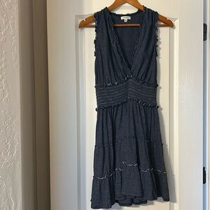 Max Studio Navy & White Striped Knit Dress